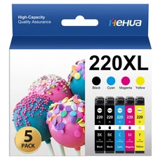 5PK 220XL Ink Cartridges For Epson WorkForce WF-2630 WF-2660 WF-2760 XP420 XP424