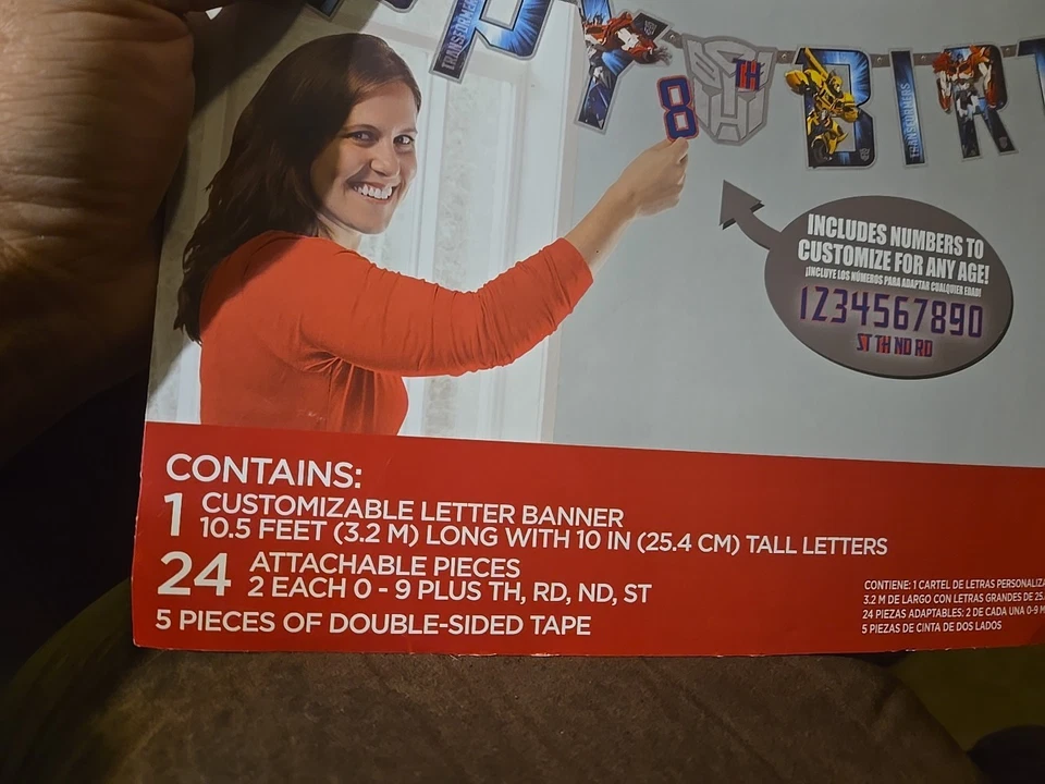 Transformers Birthday 10ft Banner With Custom Numbers Official Licensed New - Image 3 of 3