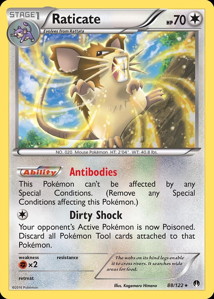 Pokemon Raticate (88/139) BREAKpoint LP REVERSE HOLO