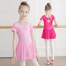 Girls Ballet Dress Leotard Girls Dance Gymnastics Chiffon Skirt Costume