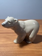 Vintage Lladro”Attentive Polar Bear”Porcelain Figurine Handcrafted In Spain