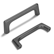 10 Pack Matte Dark Gunmetal Gray Modern Cabinet Pulls 3.75 Inch 96mm Hole Ce...