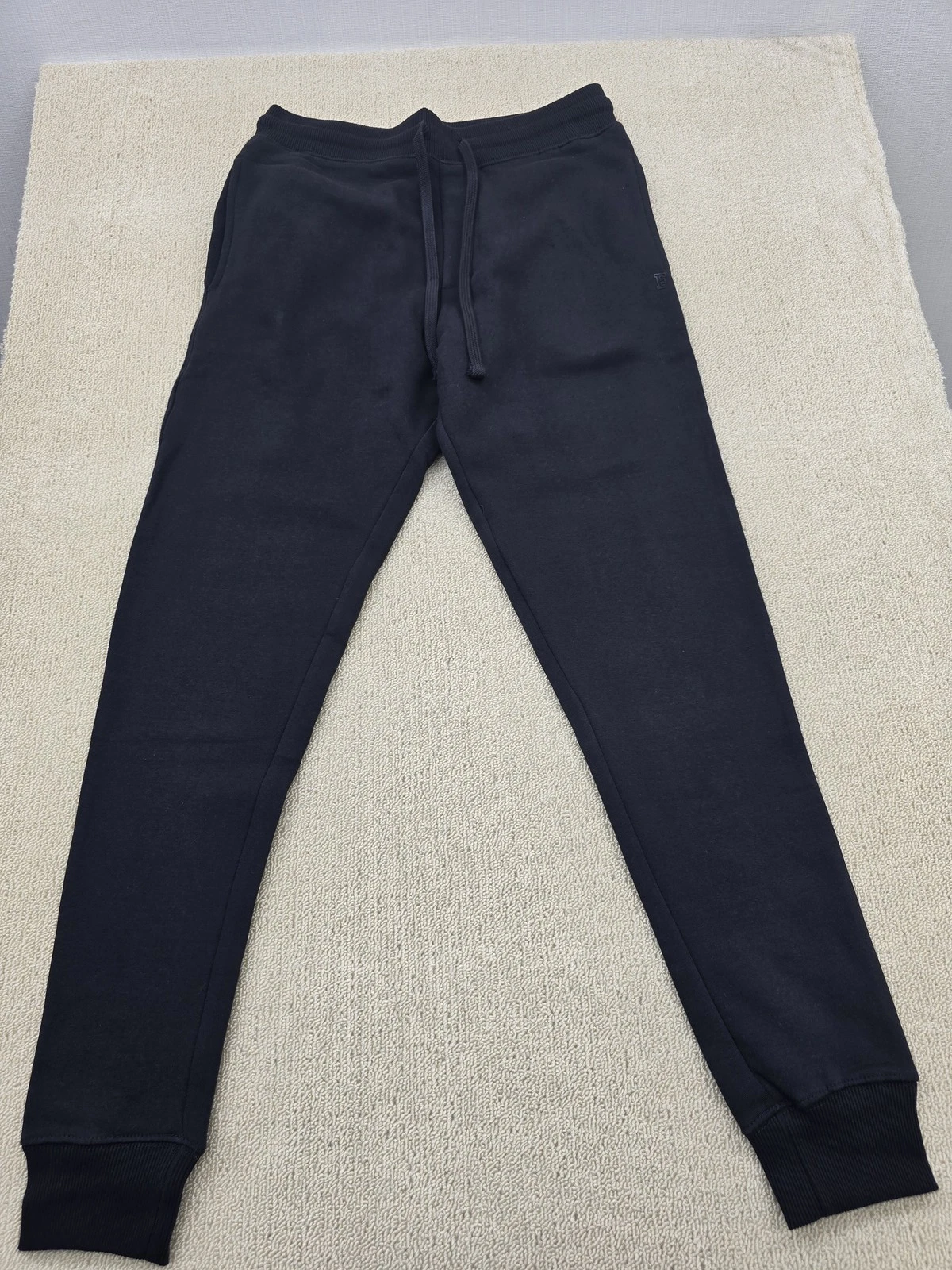 French Connection Black Cotton Blend Jogger Sweatpants M Long Inseam Men