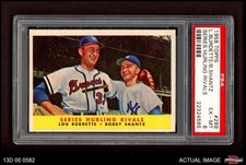 1958 Topps #289 Lou Burdette Series Hurling Rivals Yankees PSA 6 - EX/MT