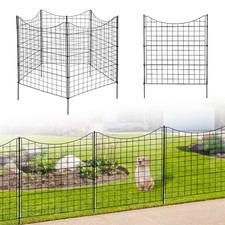 5 Panels Metal Decorative Garden Fence 36" L x39" H , No Dig Animal Dog Barrier