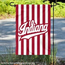 Indiana Hoosiers Candy Stripes Garden Flag and Yard Banner