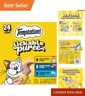 Indulgent Creamy Puree Cat Treats - Chicken, Salmon & Tuna in Squeezable Tubes