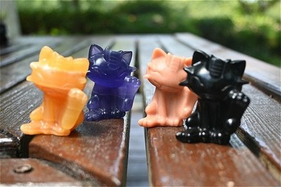 2''Natural Quartz Crystal Cat carved Quartz crystal ornament reiki heal gift 1pc