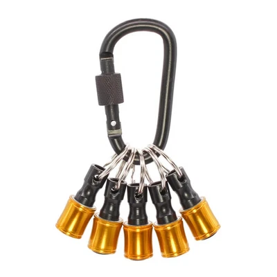 Vaunt Keyring 5 Piece Bit Holder Belt Carabiner For Screwdriver Bits, Drills Etc