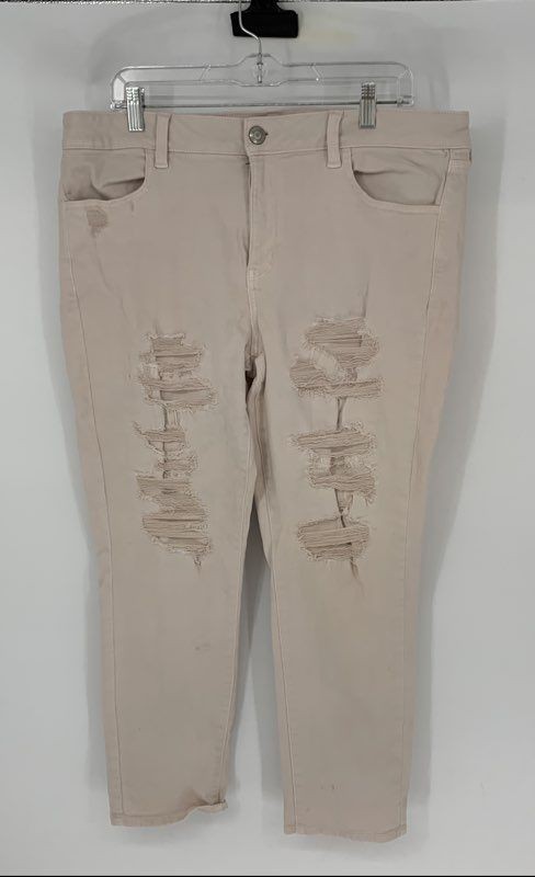 American Eagle Outfitters Womens Pink Light Wash Jegging Cropped Jeans Size 18