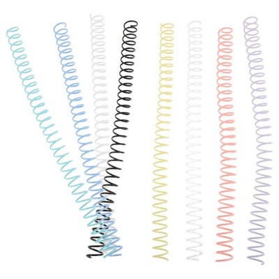 8 PCS Binding Comb Spines Set Spiral Binder Inserts Colored Rings