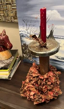 VTG LARGE Wood Industrial Textile Spool 11" Primitive Decor & FABRIC DESIGNER