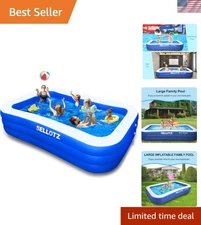 Oversized 312-Gallon Inflatable Pool for Kids & Adults - Easy Setup & Safe