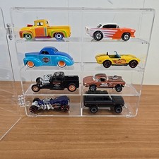 Clear Acrylic Display Case 1:64 Scale Diecast Cars INCLUDING Mix H of CARS x 8