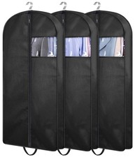 43" Suit Bags for Closet Storage and Travel, Gusseted Hanging Garment Bags fo...