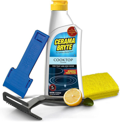 Glass Cooktop and Stove Top Cleaner Combo Kit - Includes Cleaning Tool, Razor, S