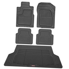 FlexTough Rubber Car Floor Mats with Cargo Trunk Liner, Trim to Fit mt-170