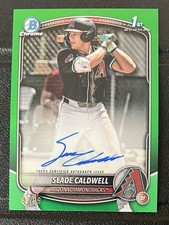 2025 Bowman True Green Refractor Autograph SLADE CALDWELL 1st Auto /99 - DBacks