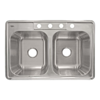 #ad #ad Top Mount Stainless Steel Double Basin Kitchen Sink 33quot; x 22quot; x 8quot; Deep $45.00