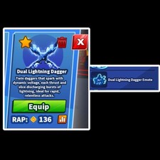 Roblox  Blade Ball  Dual Lightning dagger  Emote blade READ DESCRIPTION    