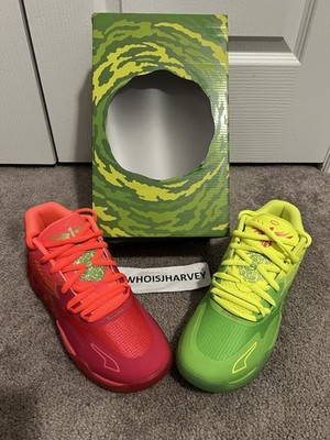Size 8 - Puma LaMelo Ball MB.01 Rick And Morty Green Pink Red 376682-01