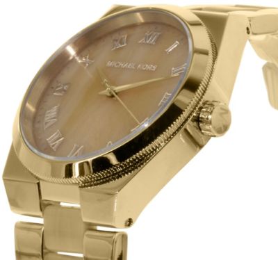 Michael Kors Women\'s Gold Tone Watch $275 Michael Kors MK7276 Lexington Lux Brown Dial Gold-Tone Watch  main image 3