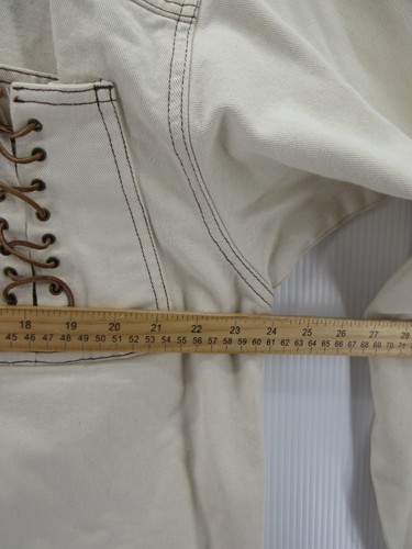 VINTAGE Paco Jeans Shirt Men XL White Hip Hop Grommet Lace Streetwear Button Up* - Picture 9 of 16