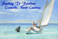 Sailing to Freedom Ocracoke North Carolina Sailboat Vintage Poster Repro FREE SH
