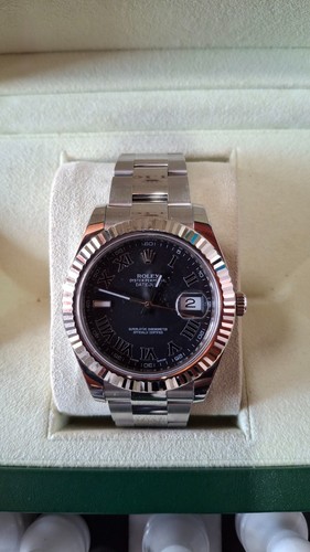 ROLEX PERPETUAL/ DATE JUST/ OYSTER / 18 K GOLD FLUTED BEZEL /SUPERLATIVE CHRONO - Picture 21 of 24