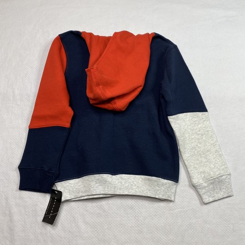 Sean John Boys Sweatshirt sz 7 Gray Blue Orange Colorblock Hooded Pullover New - Picture 2 of 24