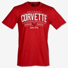 CORVETTE C8 T-SHIRT RED CHEVROLET AMERICAN TRADITION 1953 M,L 24.99+2X,3X