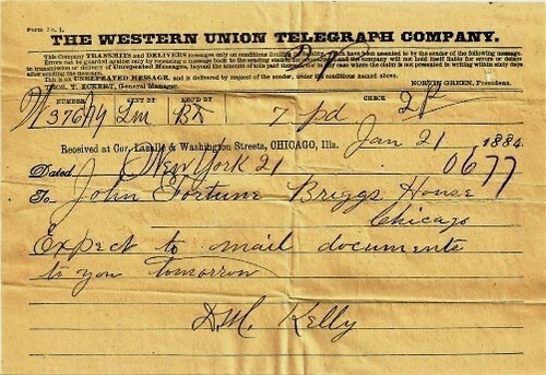 PENOBSCOT MINING DT 1884 STOCK SALES 2 LETTERS + TELEGRAM DM KELLY ROGERS LONDON - Picture 4 of 4