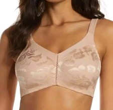 WACOAL AWARENESS FULL FIGURE SEAMLESS WIRELESS BRA 85276 NATURALLY NUDE Sz 38DDD