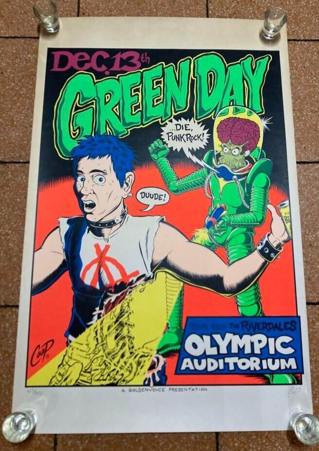 Chris Cooper Coop / Green Day 1995 Original Gig Poster Ed.1450