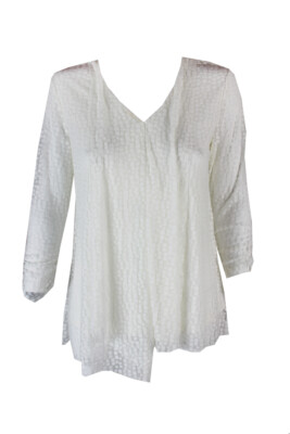 Alfani Elfenbein Drapiert V-Ausschnitt Burnout TOP S
