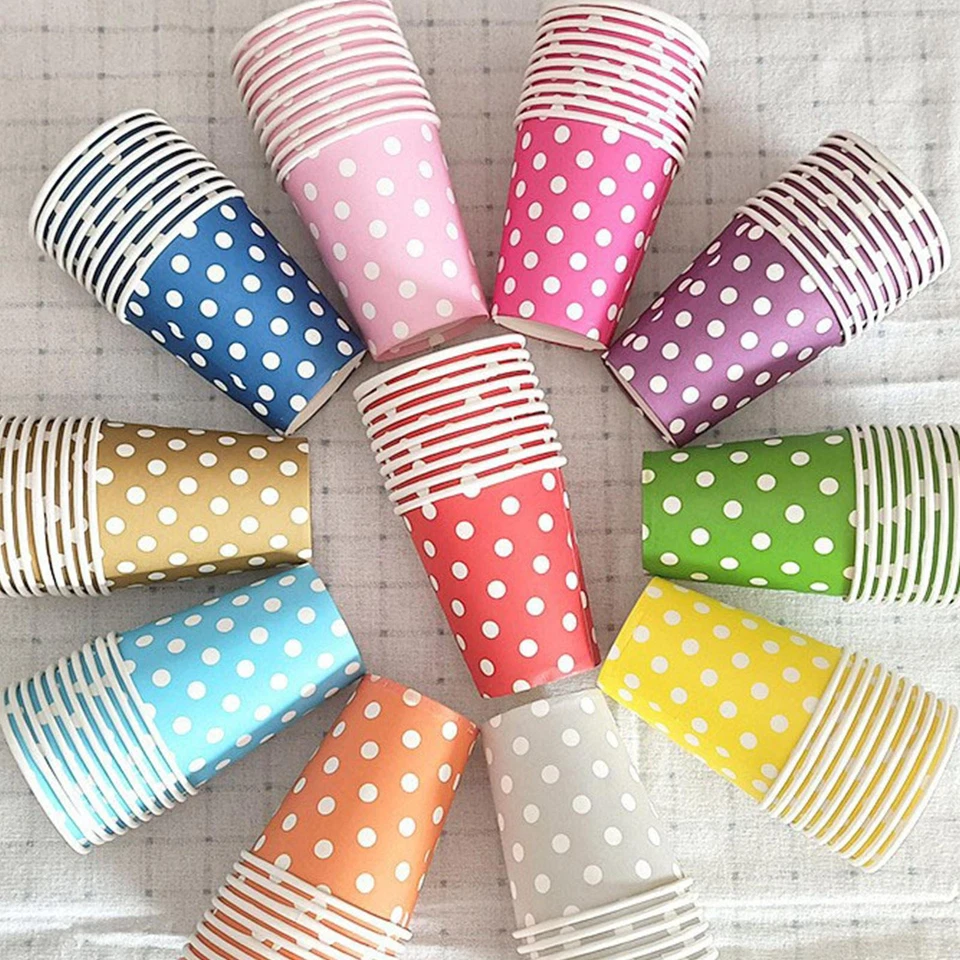 Paper Cup - Disposable Color Polka Dot Simple, Thick High Temperature Resistant - image 2 of 4