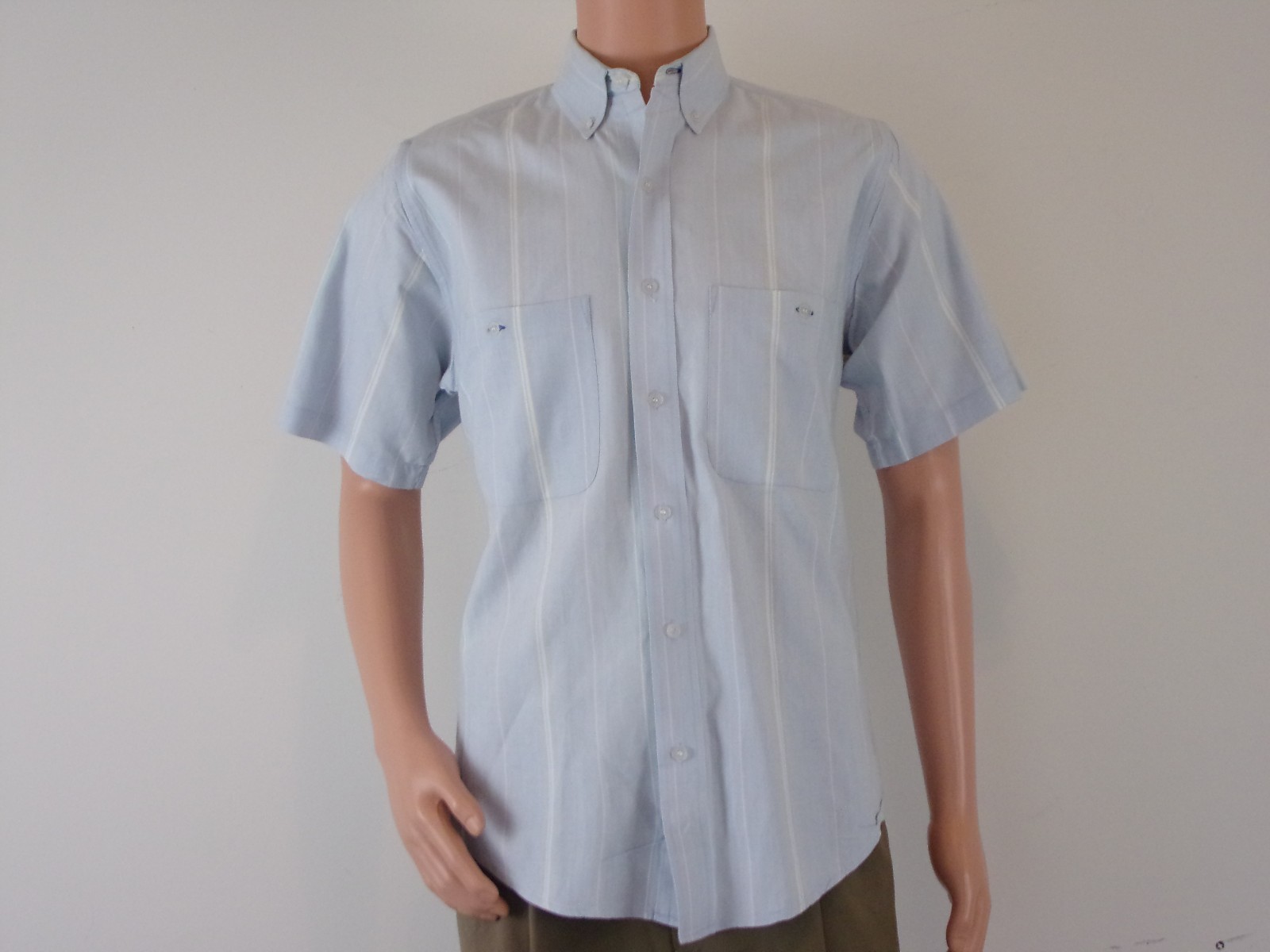 FILA Savile Row Short sleeve Shirt SIZE: S LIGHT BLUE & YELLOW STRIPE
