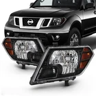 For 2009-2021 Nissan Frontier Truck Black Headlights Assembly Amber Headlamps