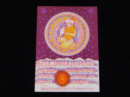 Miller Blues Band Avalon Ballroom 1/20-21/67 FD-44 Postcard - Moscoso Art - Picture 10 of 14