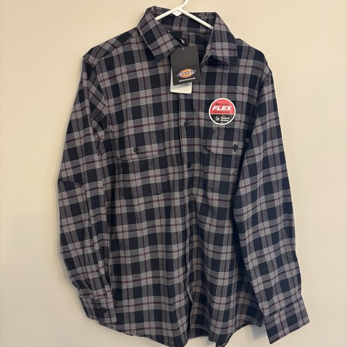 Dickies FLEX Flannel Shirt Long Sleeve Button Up Men's Medium NEW W/TAGS
