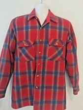High Sierra Vintage Quilted Wool Work Shirt Jacket Rustic Lumberjack Men's M