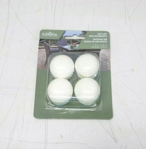 Outdoor Chair Leg Cap Replacements White 1.25" Plugs Elemental Outdoor Solutions