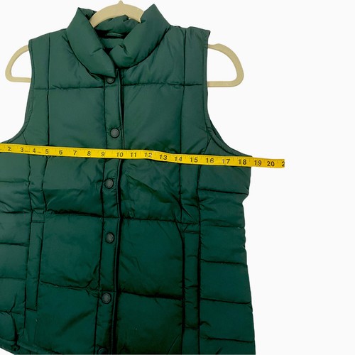 Lands End Girls Large 14 (12-13 Years) Green Puffer DOWN Snap Vest NEW #3983 - Picture 6 of 10