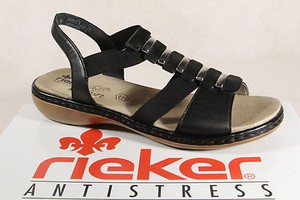 rieker ladies black sandals