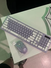 RECCAZR Wireless Keyboard and Mouse Combo, Full-Sized Wireless Keyboard