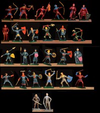 Starlux Knights - Set of 26 Knights in 26 poses - 60mm Painted - colors vary