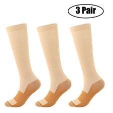 3X Copper Compression Sock 20-30mmHg Medical For Men Women Best Running Athletic