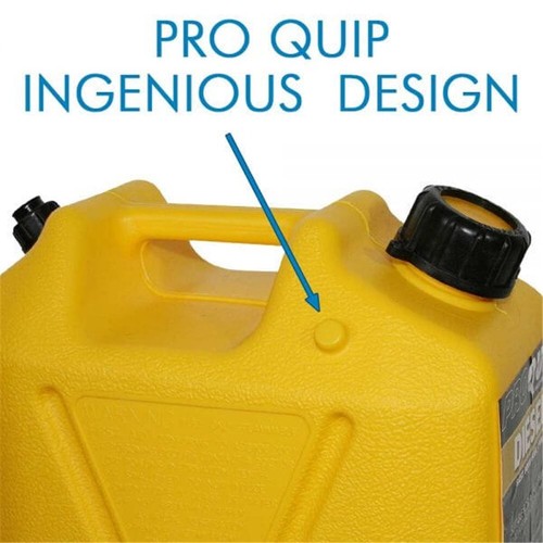 Pro Quip 10L Plastic Fast Pour Fuel Jerry Can - Diesel Yellow - 1009 - Picture 3 of 4