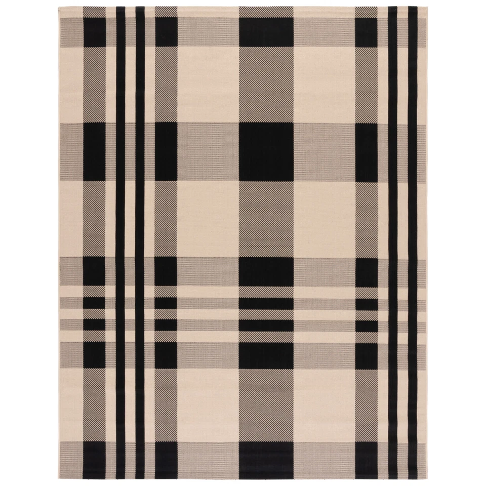 SAFAVIEH Indoor Outdoor CY6201-216 Courtyard Black / Bone Rug - Image 4 of 4