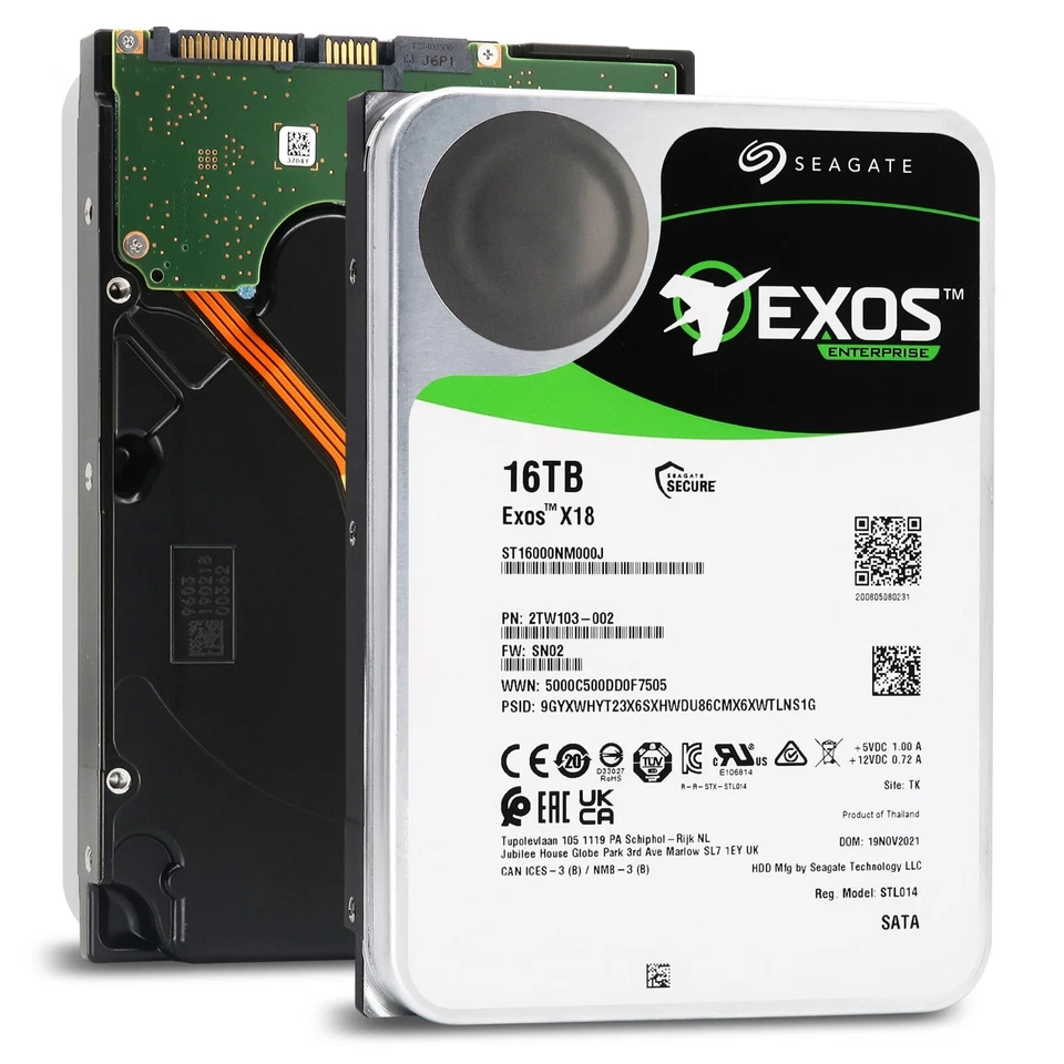 Seagate Exos 16TB ST16000NM000J Enterprise HDD SATA 6Gb/s Internal Hard Drive - Image 2 of 4